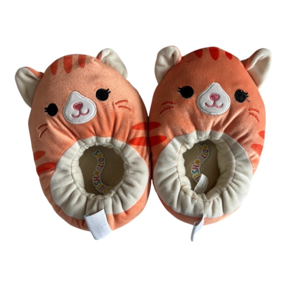 Squishmallows Slippers Orange Cat Plush Size 4-5